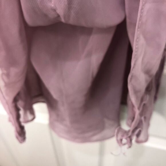 Sensara dusty pink sheer tank blouse with adjustable straps, size medium - Picture 12 of 14